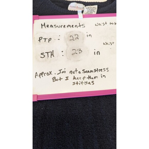 Vintage 90s Bobby Brooks Career Wear Sweater Black Sz M Short Sleeve Shell - Picture 5 of 5